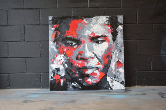 Muhammad Ali original oil and acrylic painting detail - Richard Day Studio