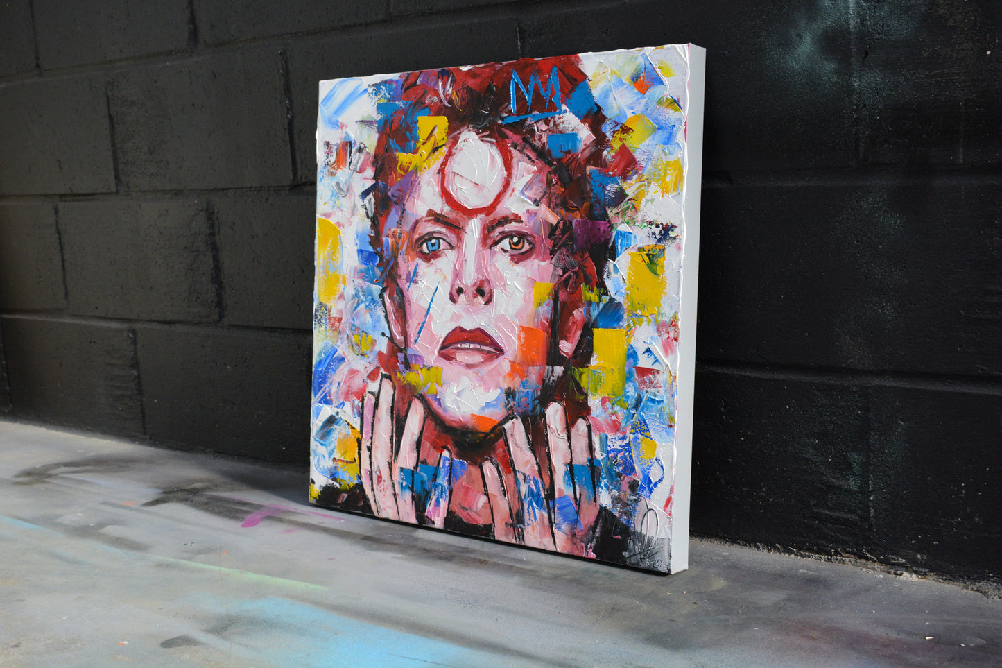 David Bowie Stardust in Motion painting framed - Richard Day Studio