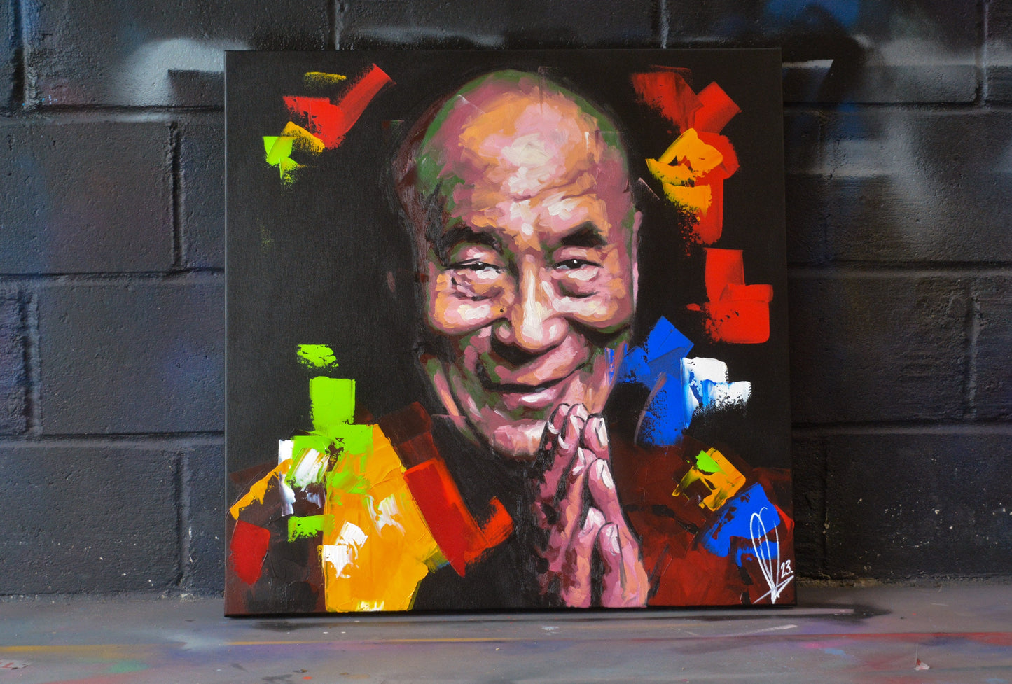 Dalai Lama hand-painted portrait - Richard Day Studio