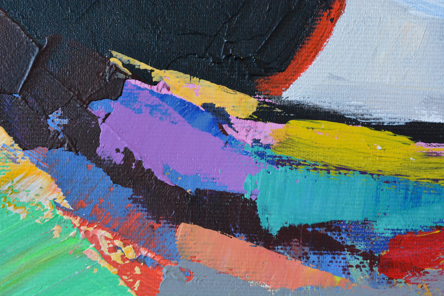 Freddie Mercury contemporary portrait painting — side view of the canvas by Richard Day Studio