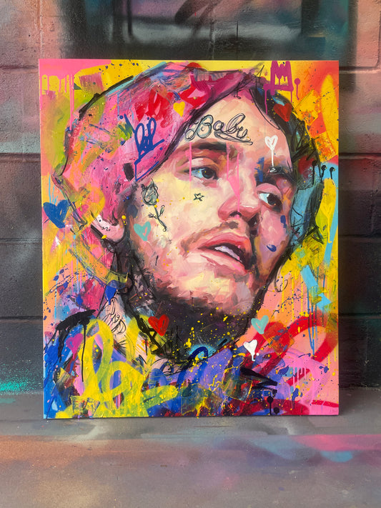 Lil Peep Yellow Reflections painting detail - Richard Day Studio