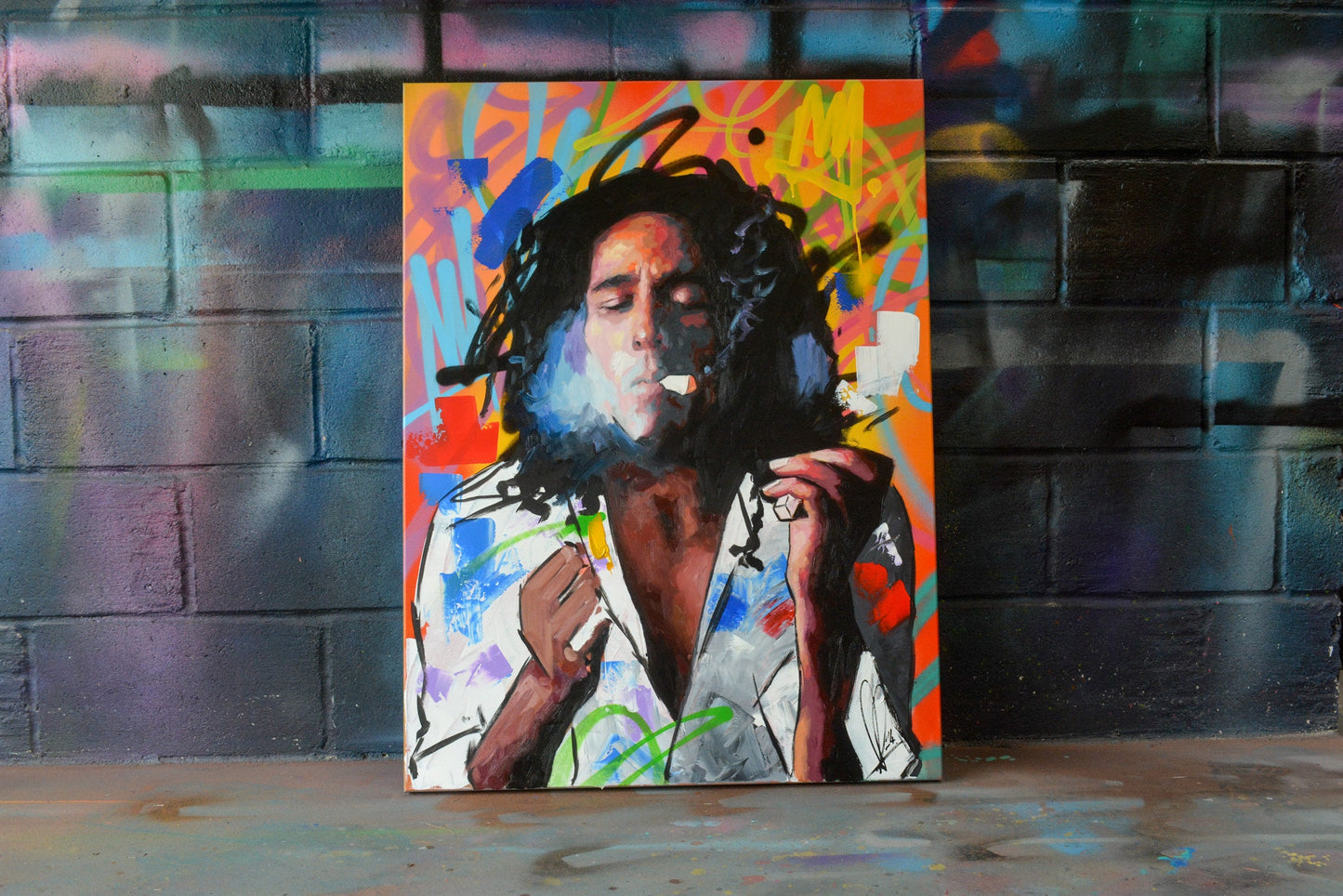 Bob Marley One Love hand-painted portrait - Richard Day Studio