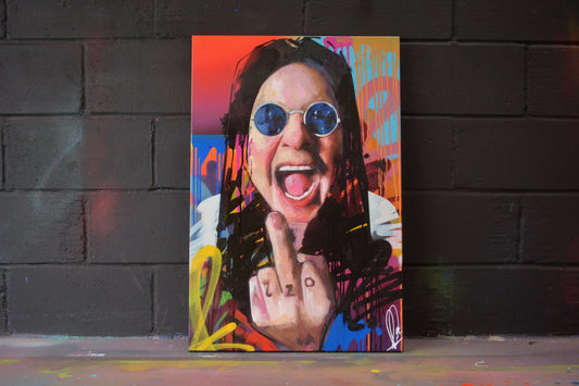 Ozzy Osbourne Icon of Mayhem painting detail - Richard Day Studio