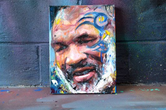 Mike Tyson original oil and acrylic painting detail - Richard Day Studio