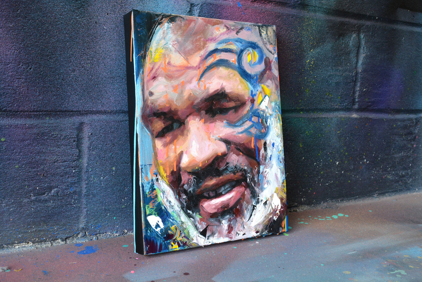 Mike Tyson hand-painted portrait - Richard Day Studio