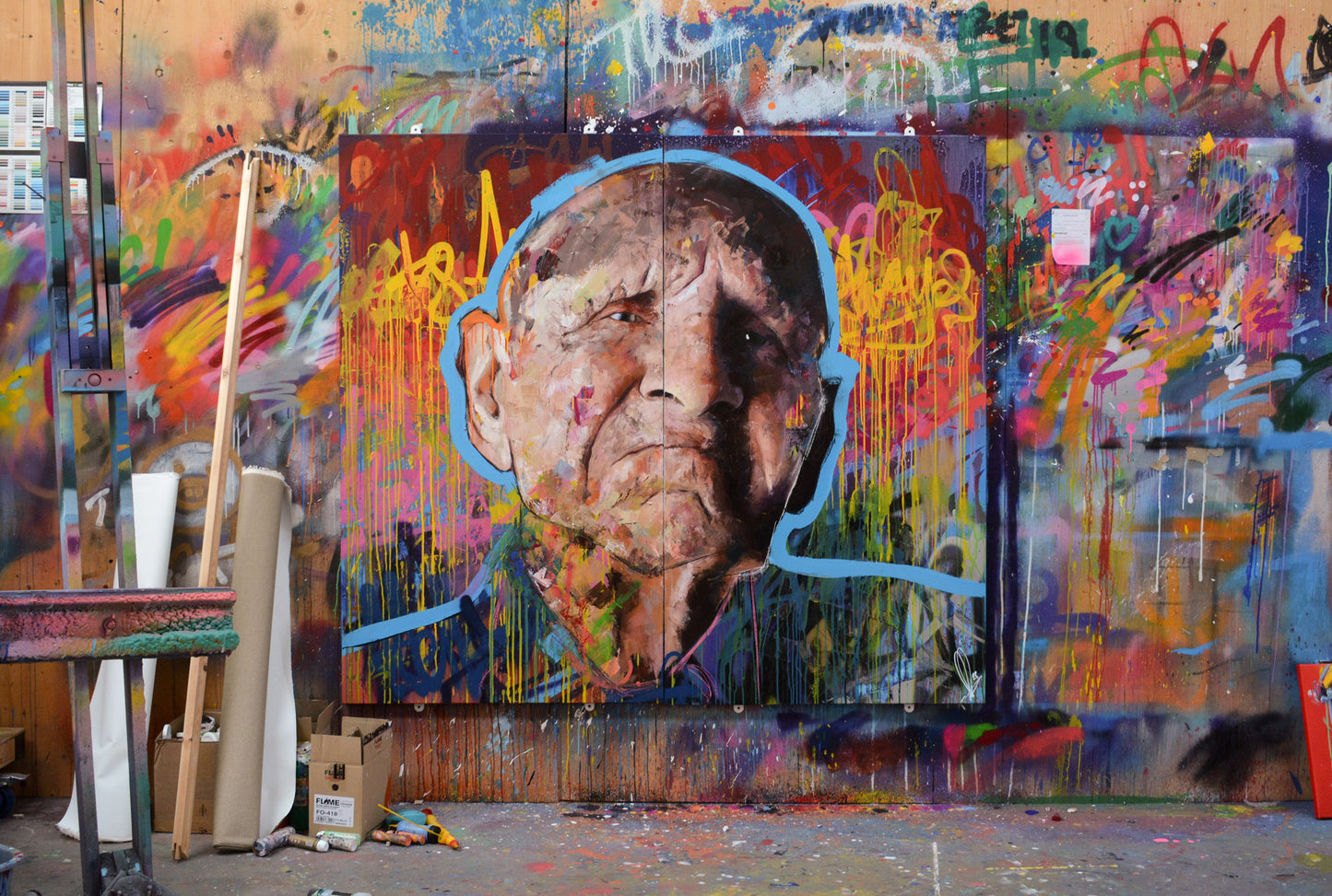 It's Always Now abstract art — full canvas view, hand-painted by Richard Day
