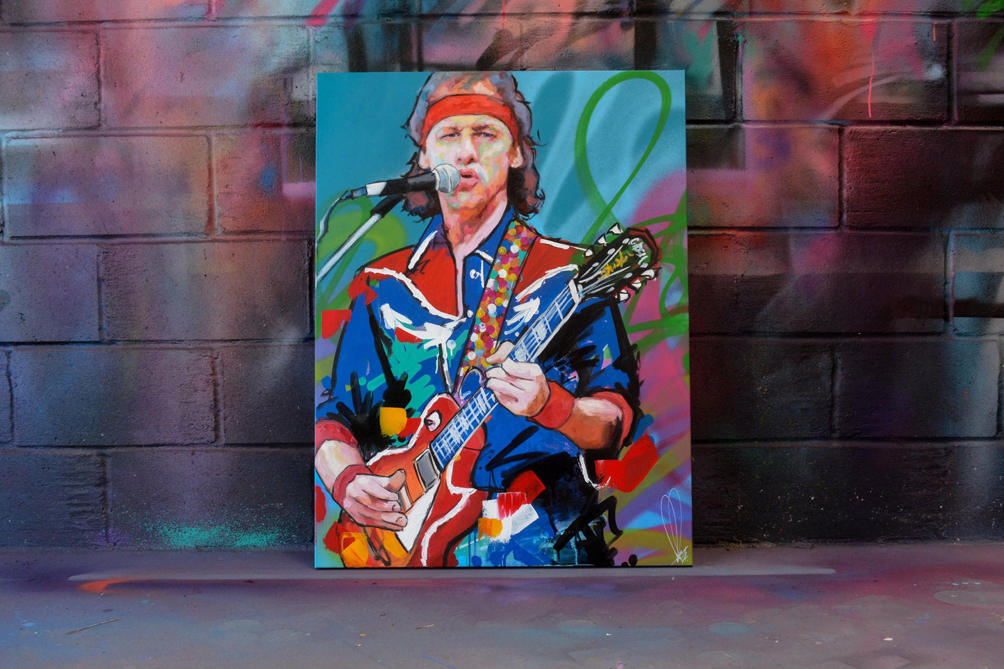Mark Knopfler hand-painted portrait - Richard Day Studio