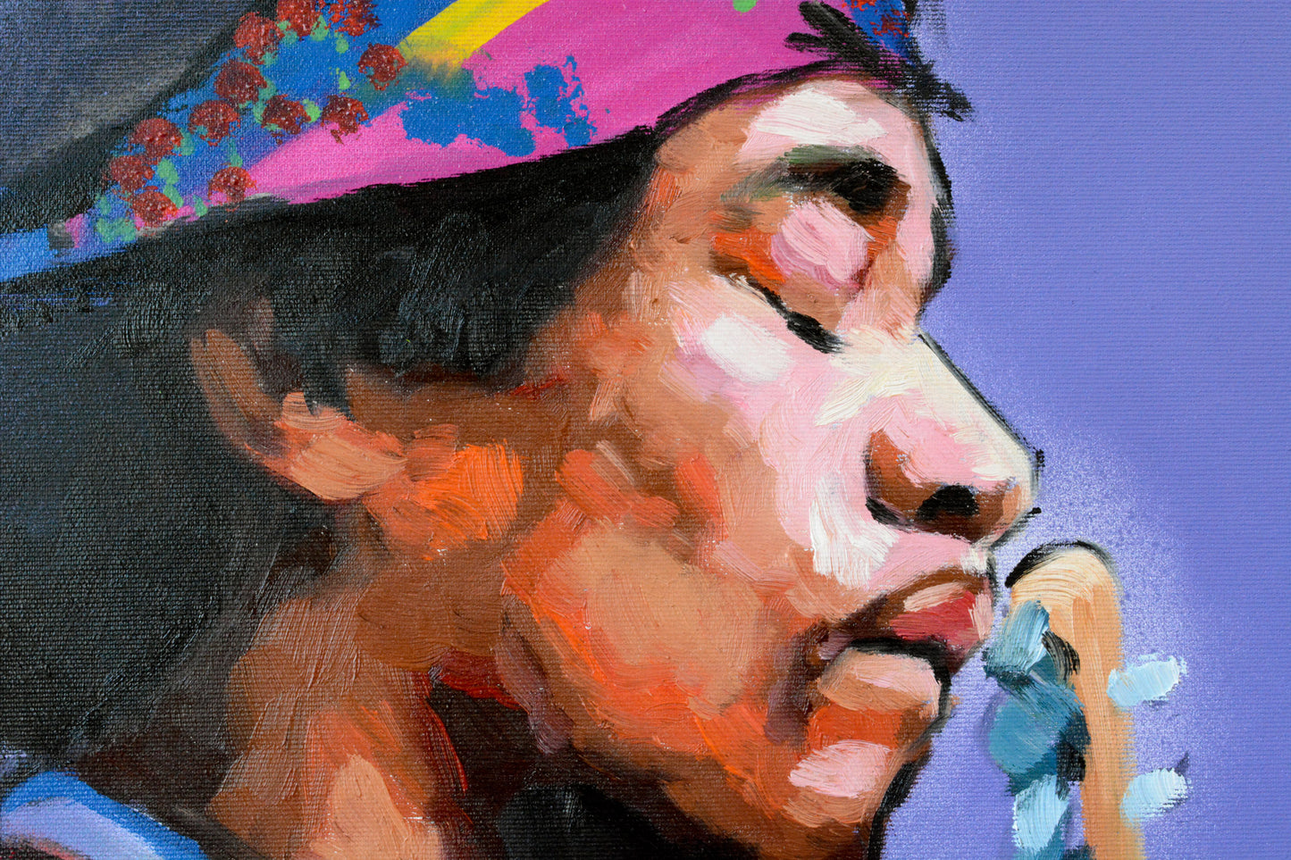 Jimi Hendrix painting framed - Richard Day Studio