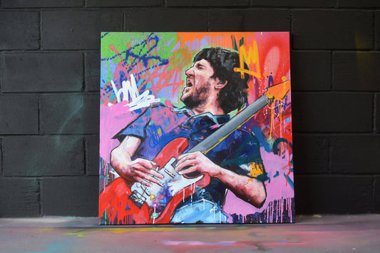 John Frusciante original oil and acrylic painting detail - Richard Day Studio