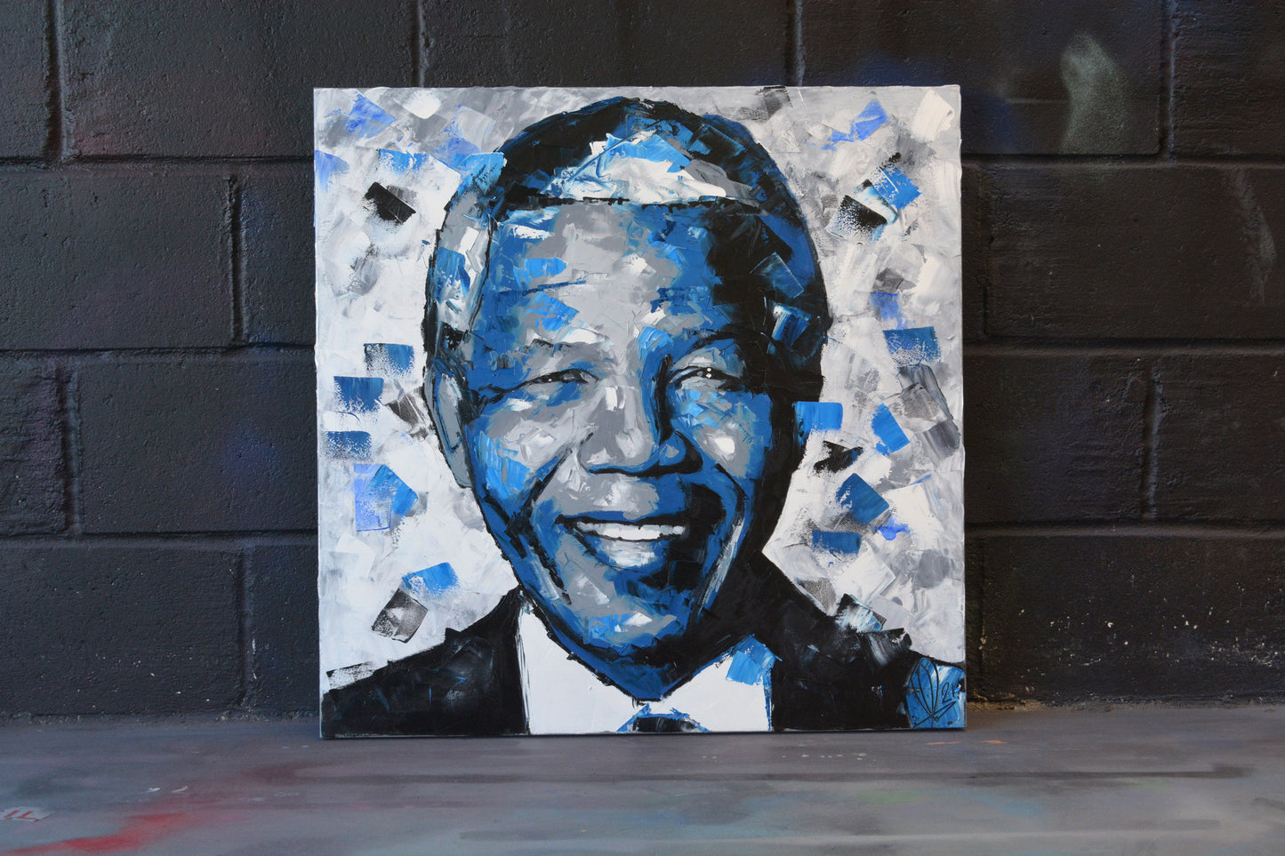 Nelson Mandela painting framed - Richard Day Studio