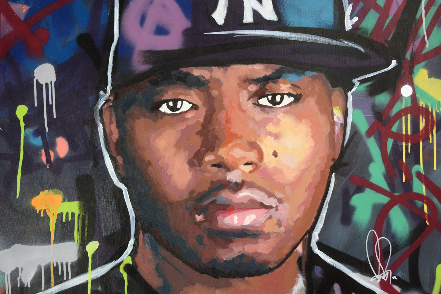 Nas hand-painted portrait - Richard Day Studio