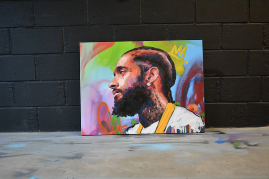 Nipsey Hussle Victory Lap painting detail - Richard Day Studio