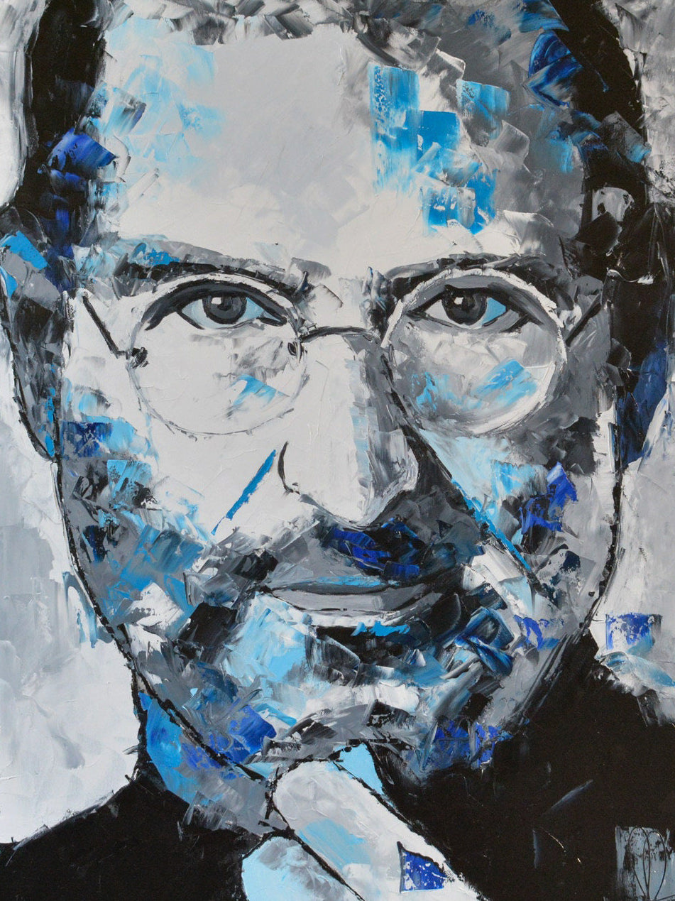 Steve Jobs original oil and acrylic painting on canvas by Richard Day