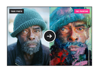 Custom portrait painting commission example — hand-painted in oil and acrylic on canvas by Richard Day Studio
