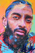 Nipsey Hussle original oil and acrylic painting on canvas by Richard Day