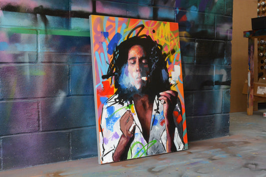 Bob Marley One Love painting detail - Richard Day Studio