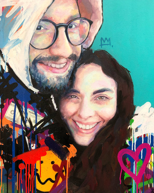 Couple Portrait Commission — Hand-Painted Two-Person Original