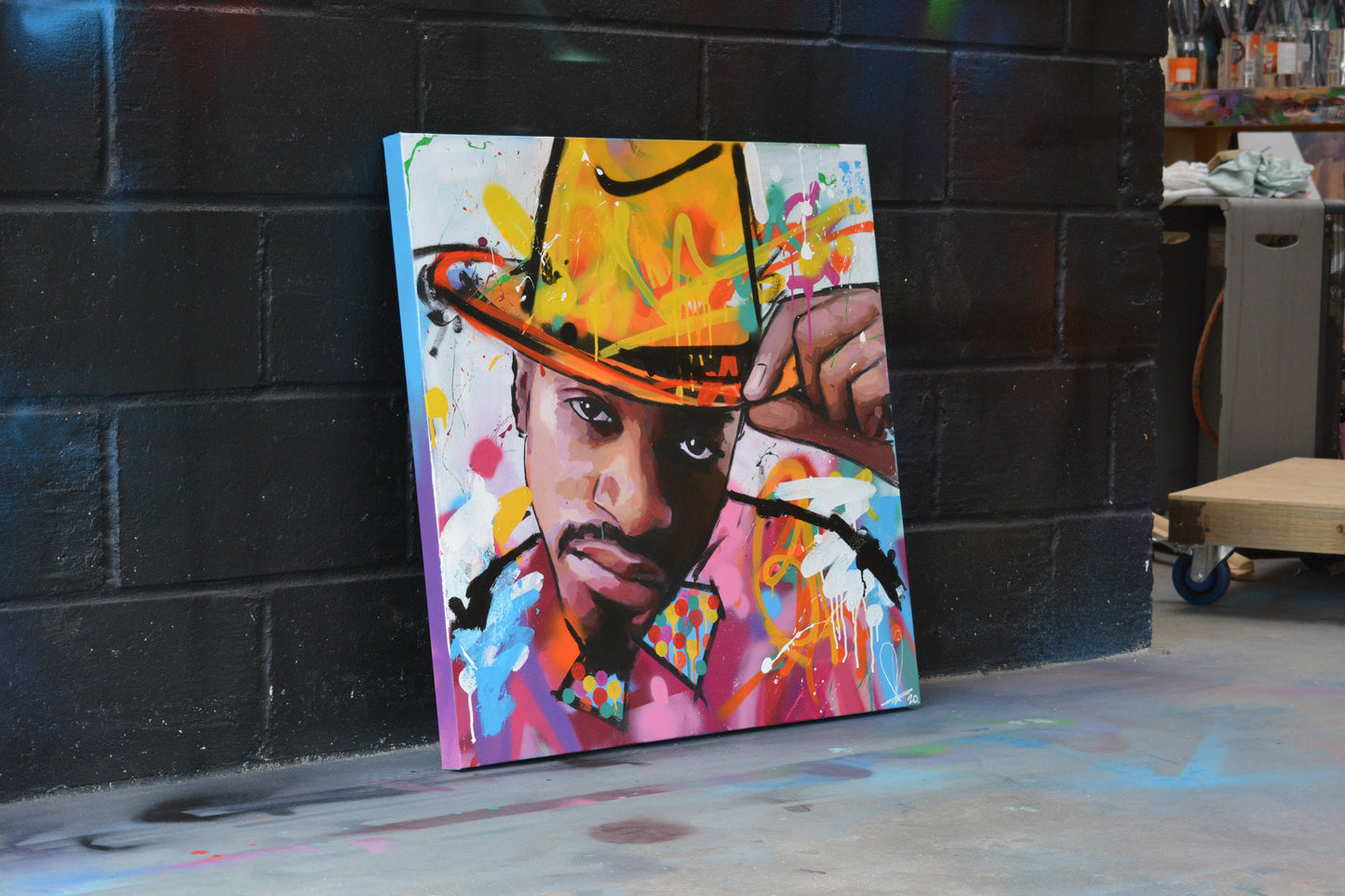 Andre 3000 portrait painting by Richard Day