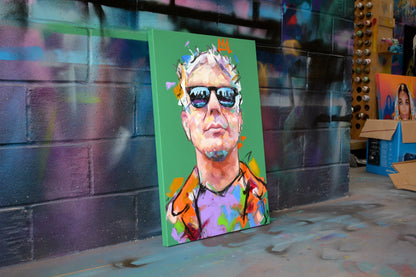 Anthony Bourdain Beyond Borders painting detail - Richard Day Studio