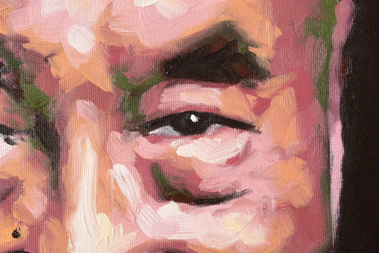 Dalai Lama original oil and acrylic painting detail - Richard Day Studio