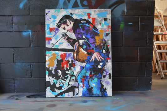 Elvis Presley original oil and acrylic painting detail - Richard Day Studio