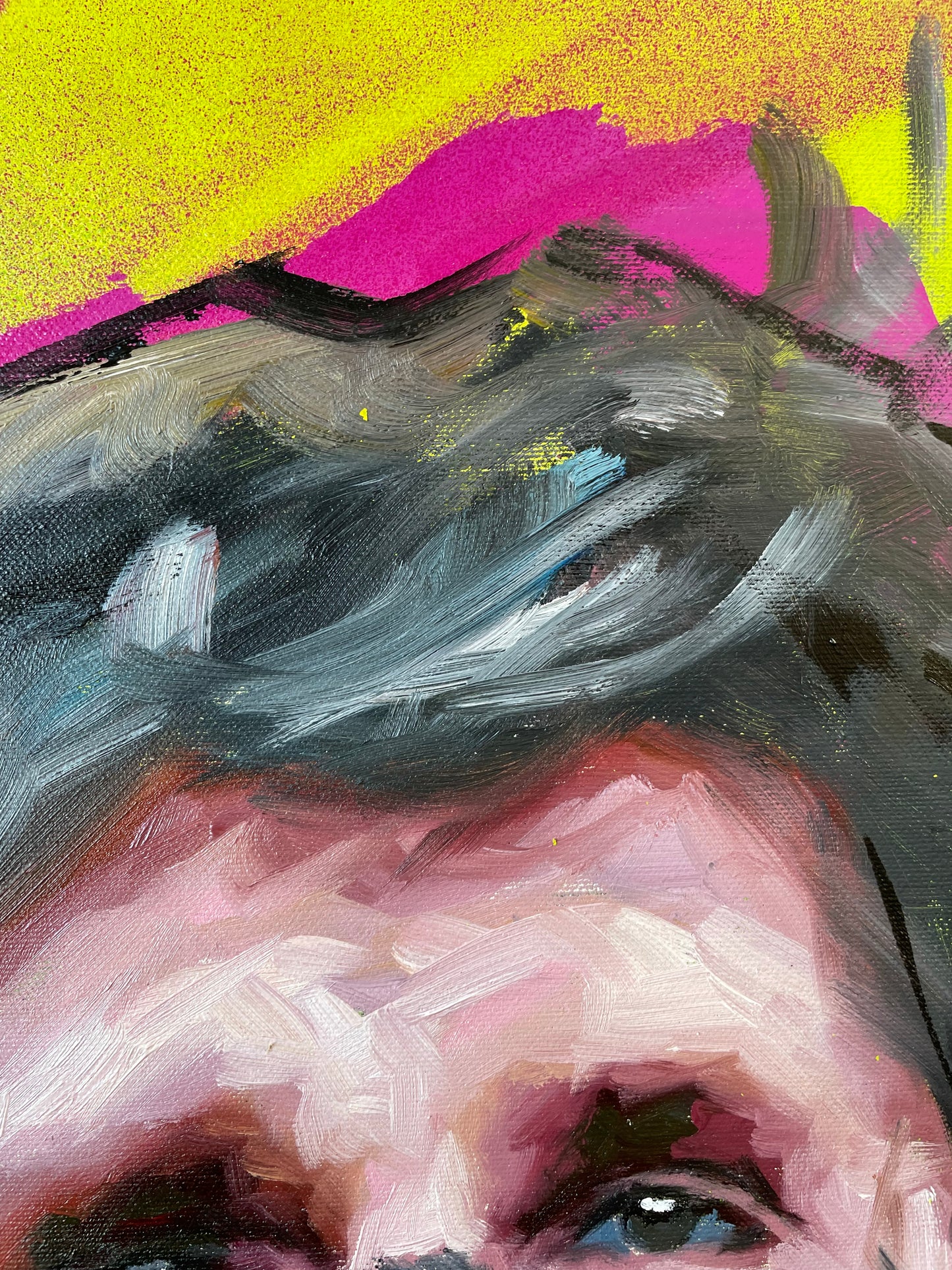 Tucker Kraft original oil and acrylic painting detail - Richard Day Studio