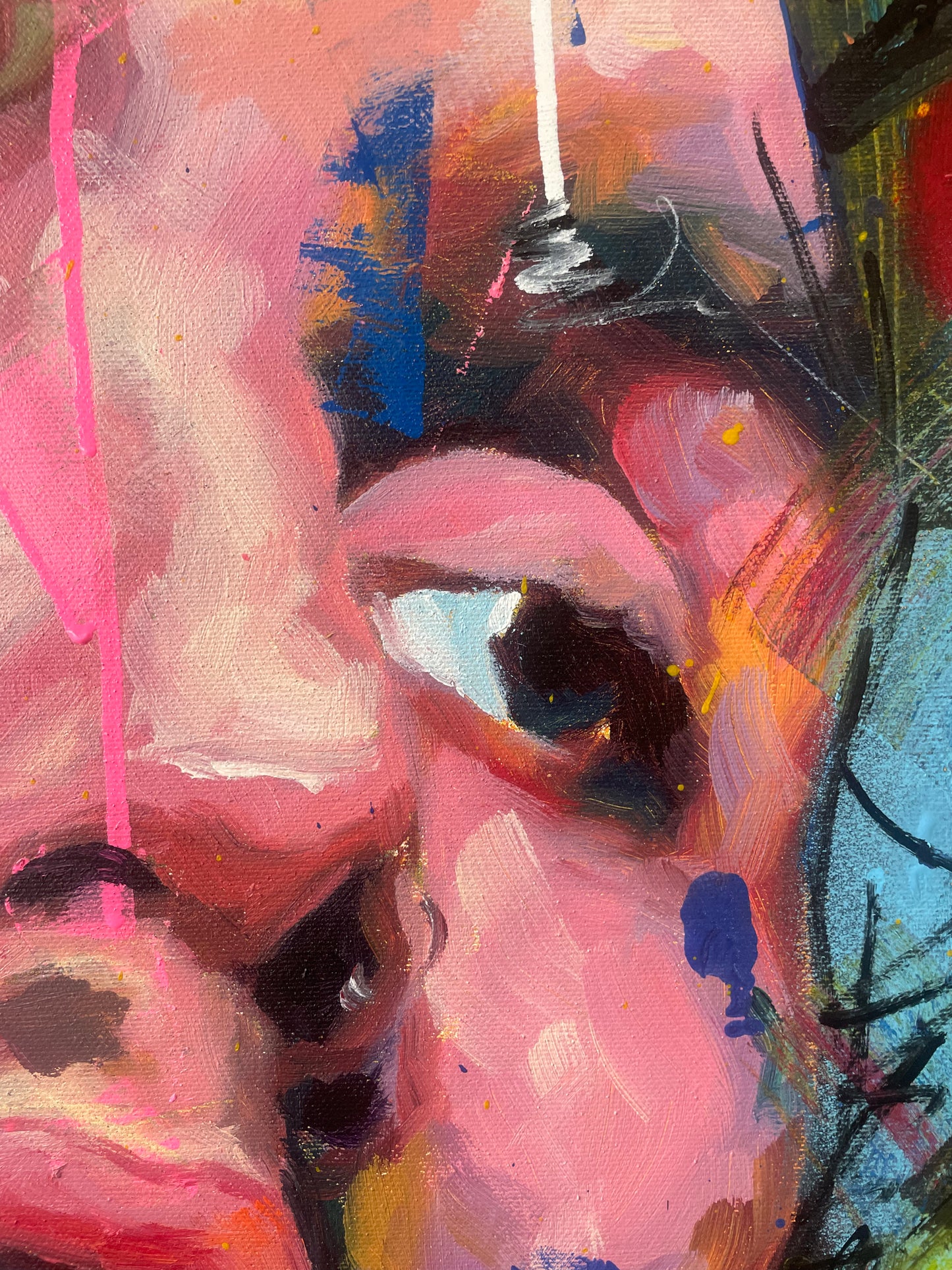 Lil Peep Yellow Reflections painting close-up - Richard Day