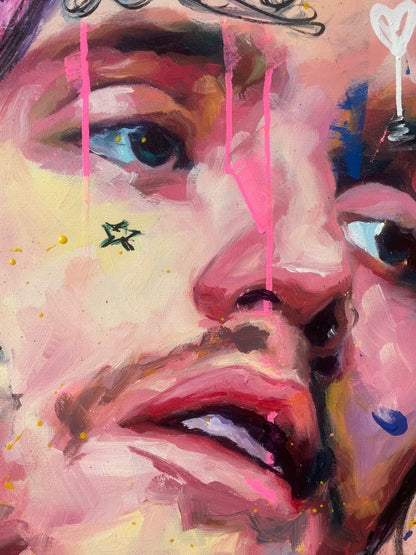 Lil Peep Yellow Reflections painting texture - Richard Day