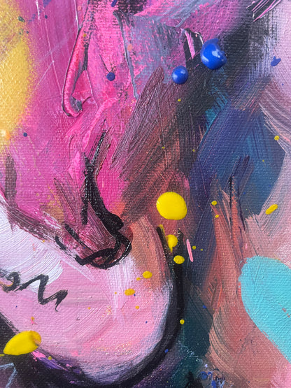 Lil Peep Yellow Reflections painting side view - Richard Day