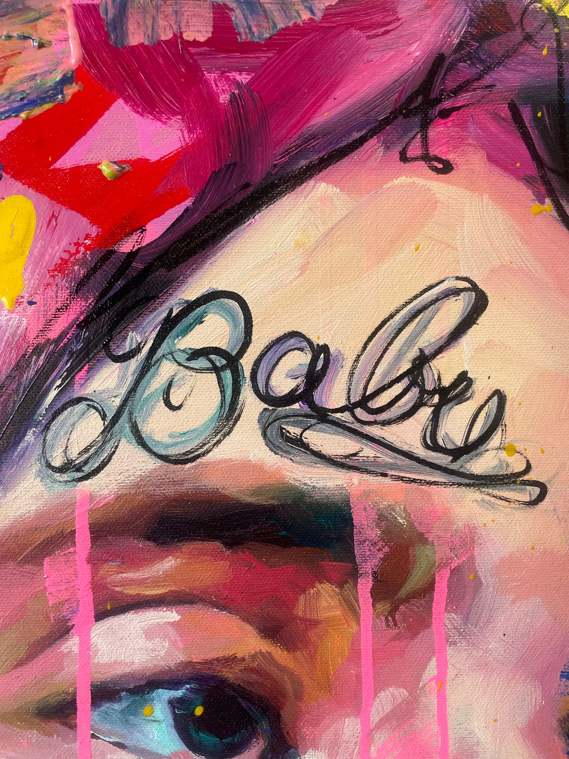 Lil Peep Yellow Reflections painting detail 2 - Richard Day