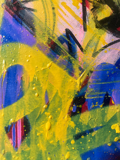 Lil Peep Yellow Reflections painting close-up 2 - Richard Day