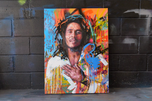 Bob Marley Rebel Soul painting detail - Richard Day Studio