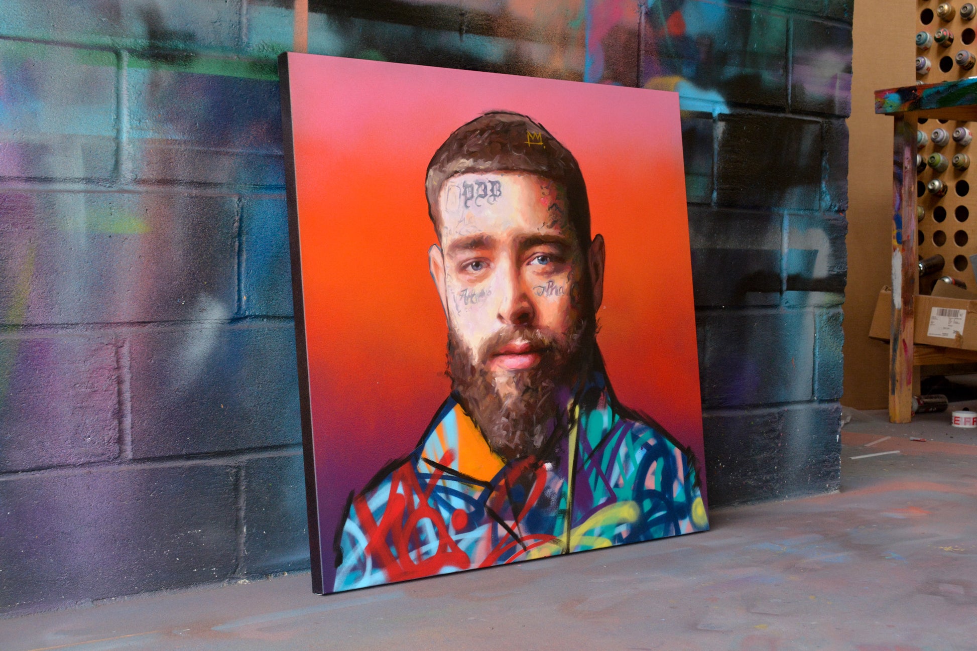 Post Malone portrait painting by Richard Day