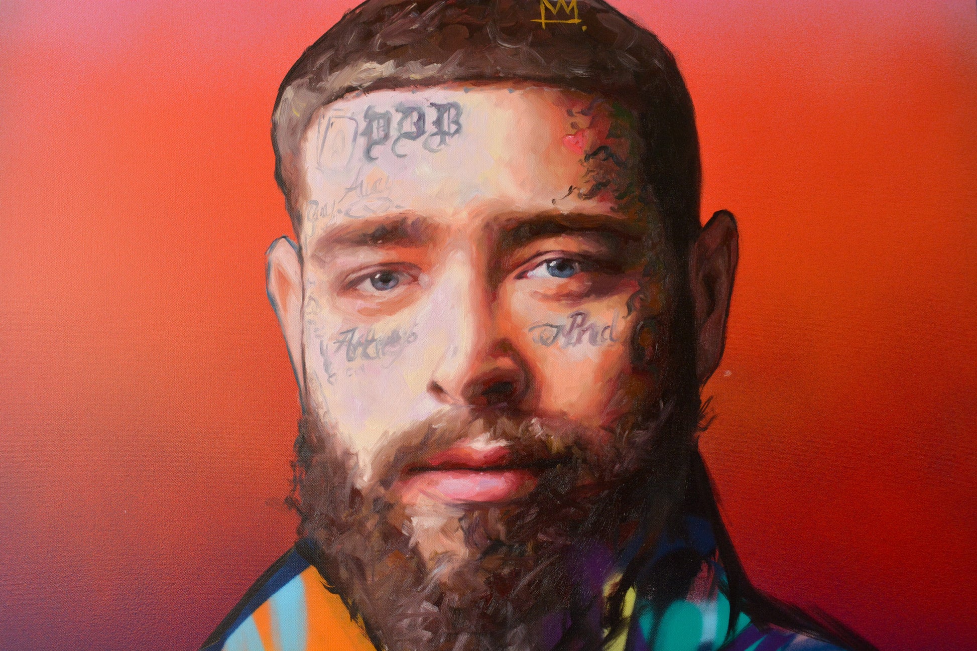 Post Malone painting close-up - Richard Day Studio