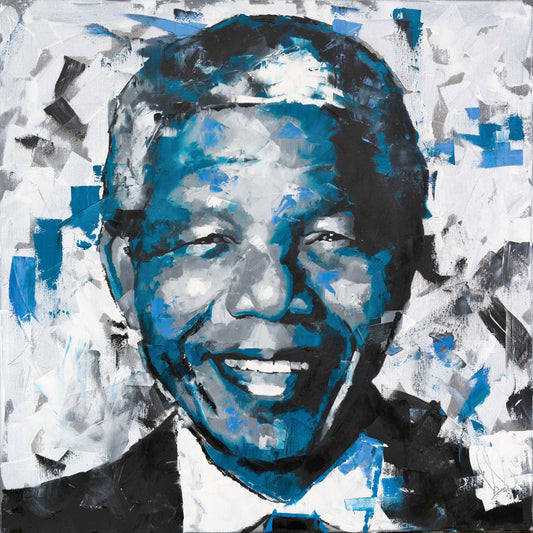 Nelson Mandela original oil and acrylic painting on canvas by Richard Day