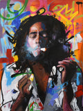Bob Marley original oil and acrylic painting on canvas by Richard Day
