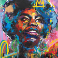 Original oil and acrylic portrait painting of Nina Simone by Richard Day — graffiti-influenced contemporary portrait