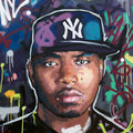 Nas original oil and acrylic painting on canvas by Richard Day