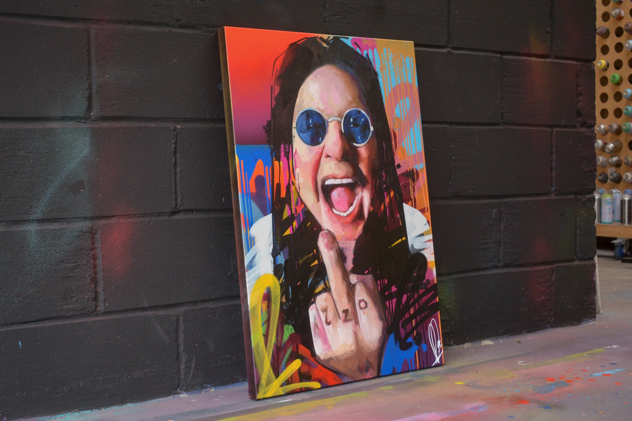 アート・デザイン・音楽 ohne eigenschaften das portrait Ozzy Osbourne Original Oil Painting | Hand-Painted Portrait