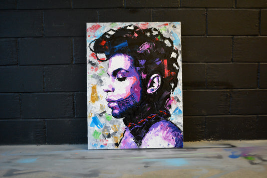 Prince Sign O the Times painting detail - Richard Day Studio