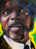 Jules Winnfield original oil and acrylic painting on canvas by Richard Day