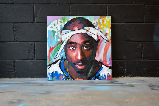 Tupac Rebel Spirit painting detail - Richard Day Studio