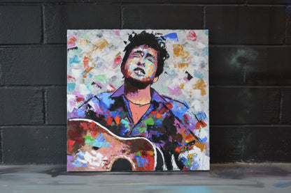 Bob Dylan original oil and acrylic painting on canvas by Richard Day