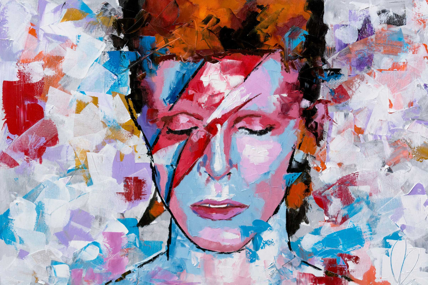 David Bowie original oil and acrylic painting on canvas by Richard Day
