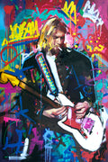 Original oil and acrylic portrait painting of Kurt Cobain by Richard Day — graffiti-influenced contemporary portrait