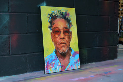 Gustavo Fring original oil and acrylic painting detail - Richard Day Studio