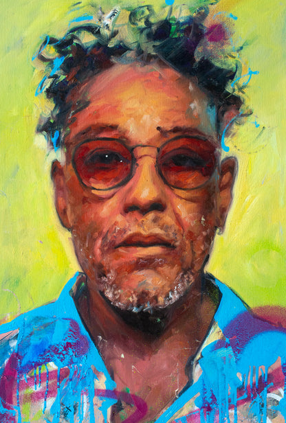 Gustavo Fring original oil and acrylic painting on canvas by Richard Day