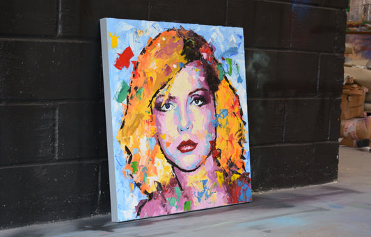 Debbie Harry original oil and acrylic painting detail - Richard Day Studio