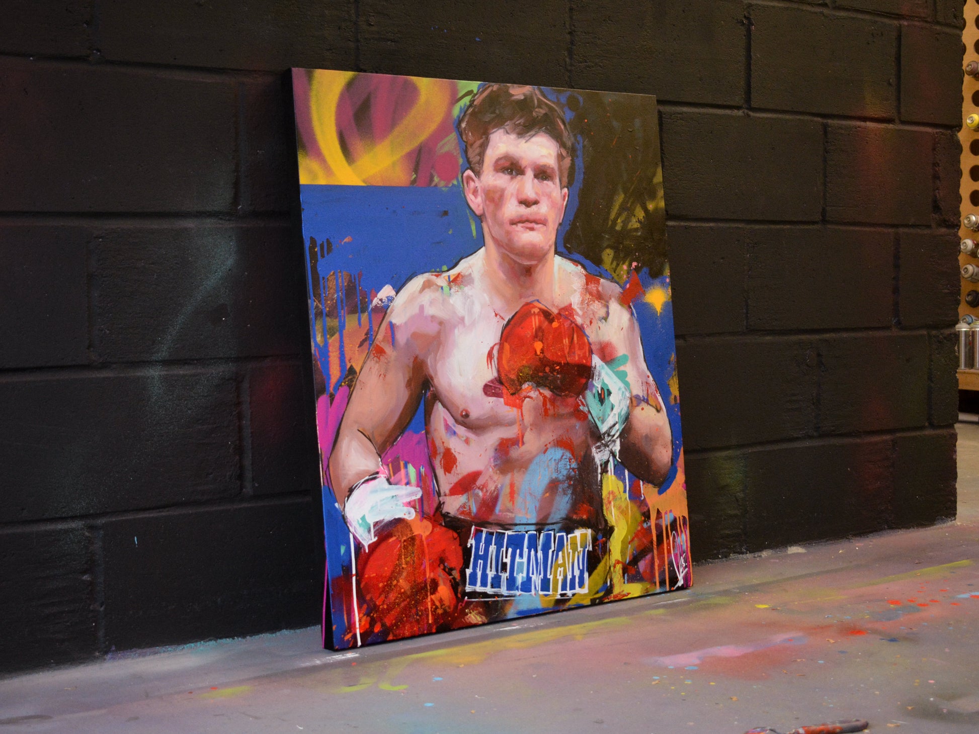 Ricky Hatton painting close-up - Richard Day Studio