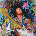 Jimi Hendrix original oil and acrylic painting on canvas by Richard Day